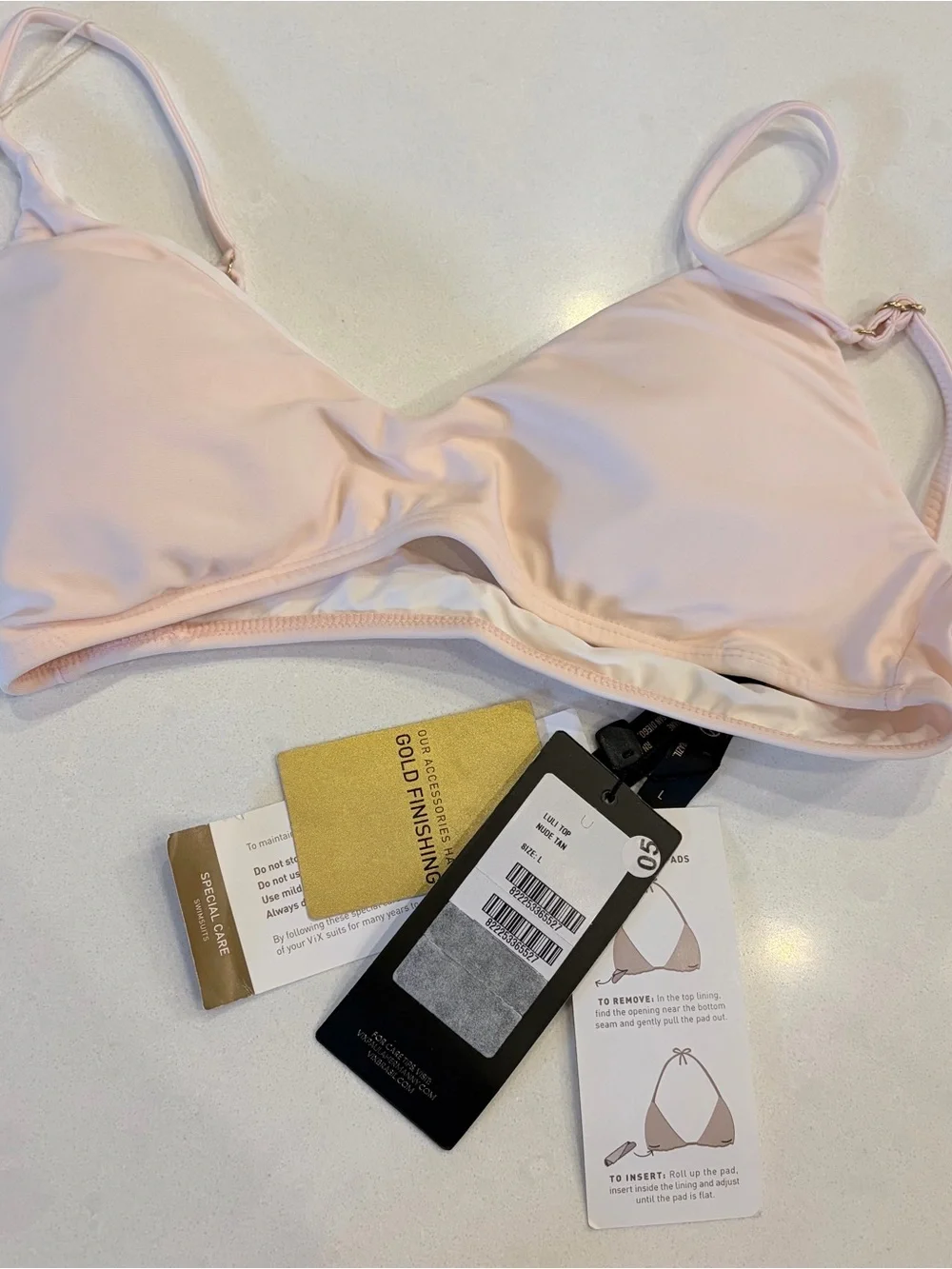 NWT, Vix Paula Hermanny Bikini Set in NudeTan, Size L